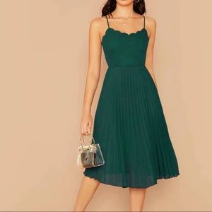 Scalloped Pleated Dress NWOT